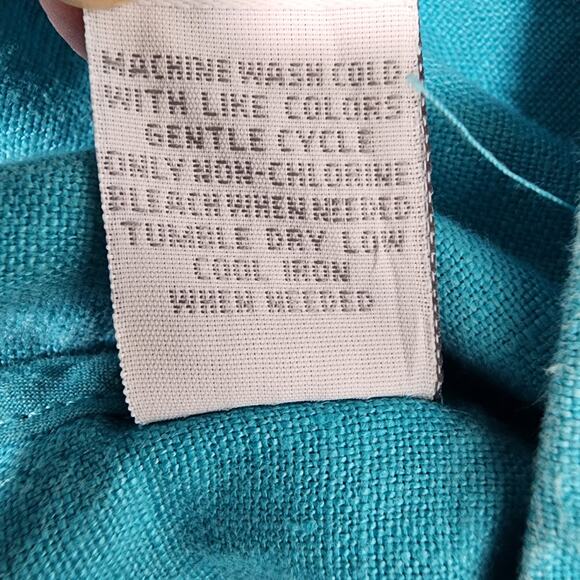 Relativity Women 100% Linen Jacket Teal Blue Size XL Lightweight Utility Pockets - Picture 10 of 10